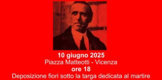 Commemorazione a Vicenza di Giacomo Matteotti a 101 anni dall’uccisione: il 10 giugno mazzo di fiori sotto targa del martire socialista Fiori a Giacomo Matteotti