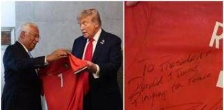 Ronaldo regala una maglia a Trump, con una dedica per la pace
