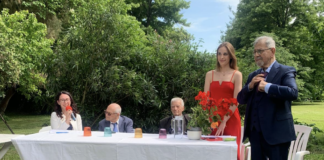 La Ciliegia politica di Franco Conte a Mestre nell’anno del Giubileo e della speranza Ciliegia Politica, da sx Maria Paola Scaramuzza e Tiziano Treu, da destra Franco Conte e Arianna Ganzer