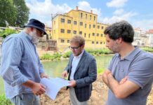 Vicenza, sopralluogo al nuovo percorso ciclopedonale da viale Margherita a piazza Matteotti lungo l’argine del Bacchiglione sopralluogo nuova ciclopedonale viale margherita