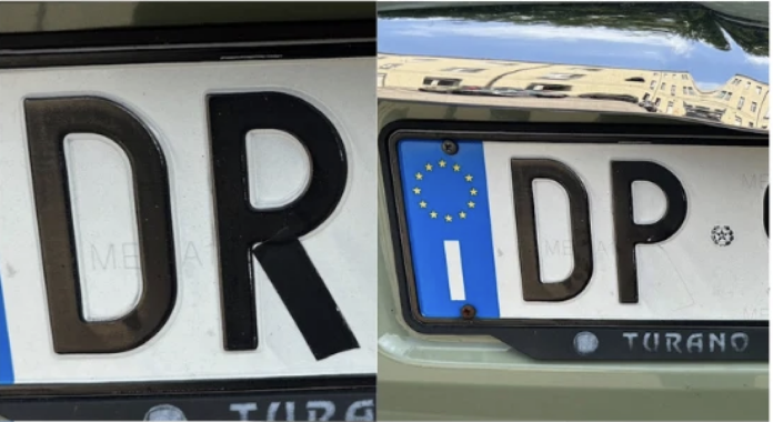 Targa contraffata individuata dal targa System e Polizia locale Targa contraffata individuata dal targa System e Polizia locale
