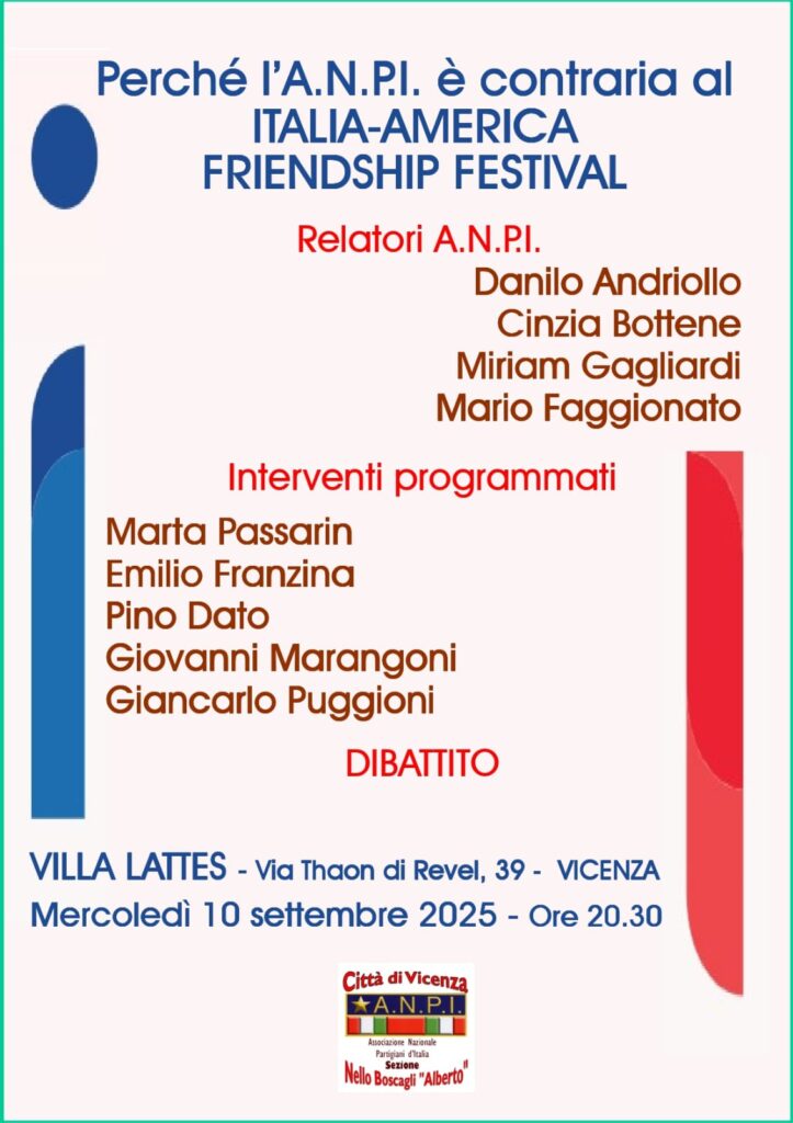 Dibattito ANPI contro Italiua-America Friendship Festival