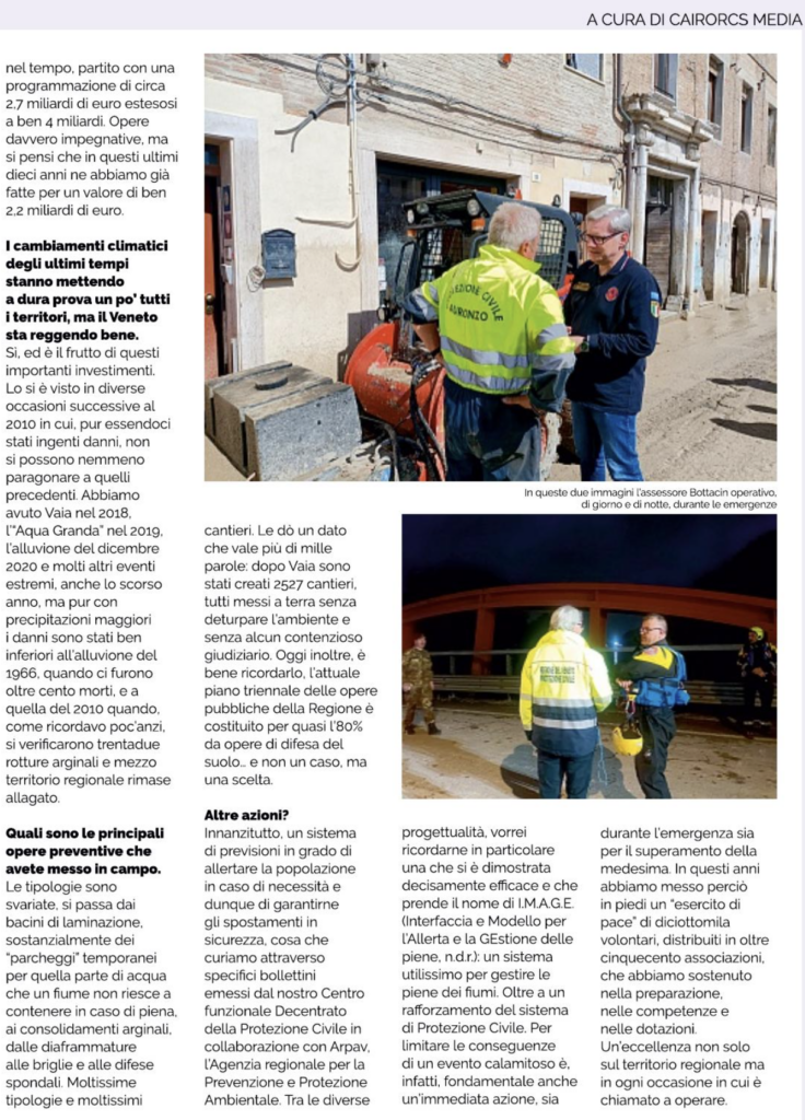 Gianpaolo Bottacin su 7 del Corriere della Sera, seconda pagina del servizio publiredazionale di CairoRcs Media