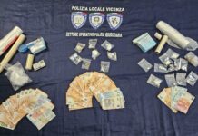 Operazione della Polizia Locale di Vicenza contro attività di spaccio di stupefacenti a Parco Città. Due arresti e una denuncia operazione antidroga polizia locale di Vicenza
