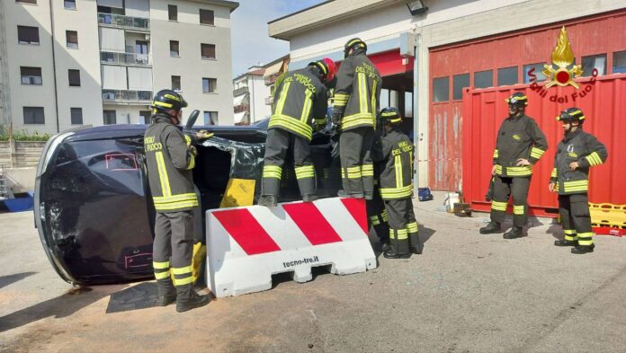 esercitazione vigili del fuoco di Vicenza