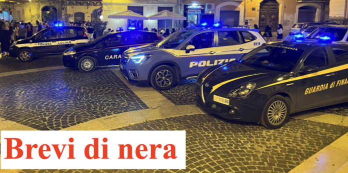 Brevi di nera, Guardia di Finanza, Polizia di Stato, Carabinieri e Polizia locale