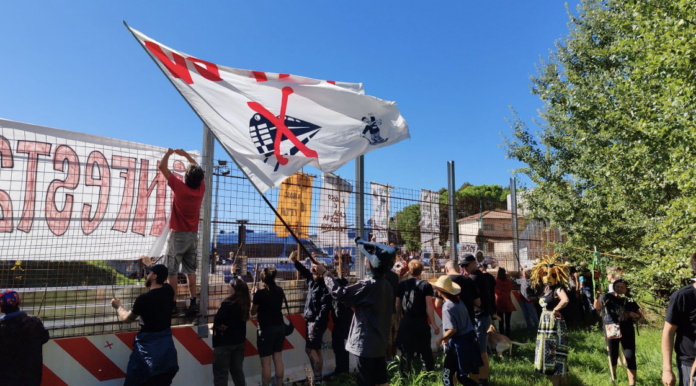 Il corteo No Tav (Colorfoto:F. Dalla Pozza per Il Giornale di Vicenza)