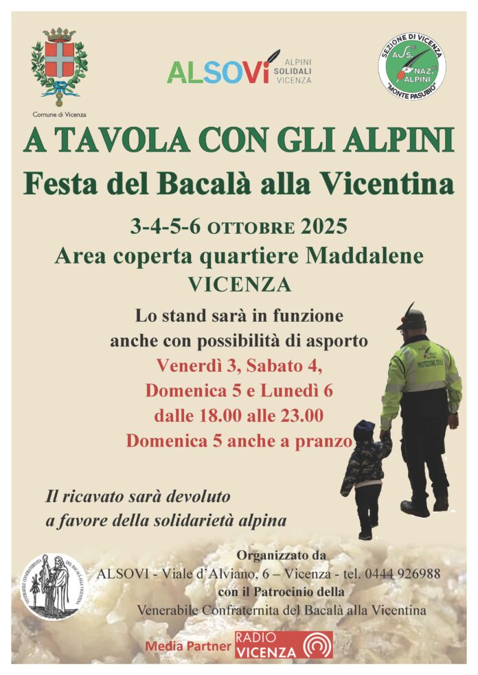 Locandina Bacalà alla Vicentina con gli alpini 2025