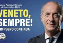 Regionali Veneto, Salvini: “Zaia in campo, sarà capolista della Lega se non ci sarà la sua lista” Luca Zaia elezioni regionali veneto 2025 manifesto salvini