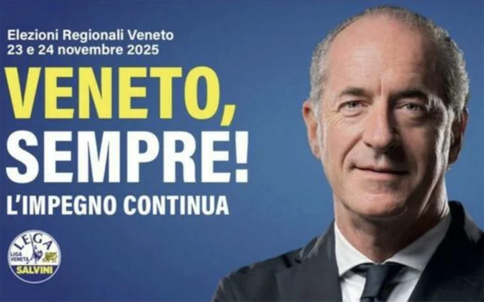 Luca Zaia elezioni regionali veneto 2025 manifesto salvini
