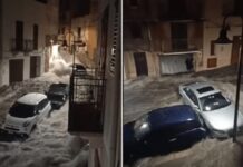 Maltempo, notte di paura ad Alcamo: strade come fiumi in piena