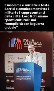 Un commento social su Jacopo Bulgarini d'Elci che parla all'inaugurazione del suo Italia-America Friendship Festival
