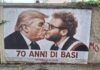 70 anni di BASI… USA-Vicenza. Non è amicizia, è occupazione militare e la guerra parte anche da qui. Oltre 2000 manifestanti pacifici la rifiutano Basi militari e baci vicentini (basi) tra Donald Trump e Giacomo Possamai? Un manifesto satirico: dopo l'Italia-Friendship Festival chissà che l'amicizia non sfoci in "amore"?