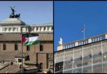 Roma, bandiera palestinese sul Campidoglio. La rabbia della Comunità Ebraica: “Scelta divisiva”