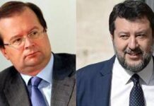 Salvini: “Saluto ad ambasciatore russo? Preferisco stretta di mano a sguardo rabbioso”. Opposizioni all’attacco