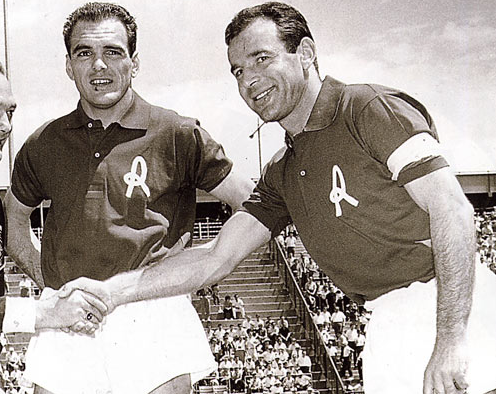 Savoini (in primo piano) capitano dei berici; con lui, il compagno di squadra Luís Vinício (foto da Wikipedia)