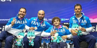 Fioretto maschile a squadre di bronzo ai Mondiali paralimpici di Iksan, settima medaglia per l’Italia
