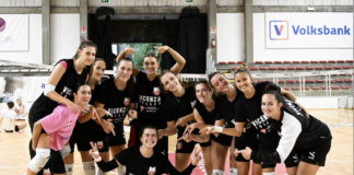 B1 femminile girone C, buona la prima amichevole per la Volksbank Vicenza Volley: 4-0 all’Usma Padova di B2 Volksbank Vicenza Volley festeggia dopo il 4-0 all’Usma Padova di B2 in amichevole