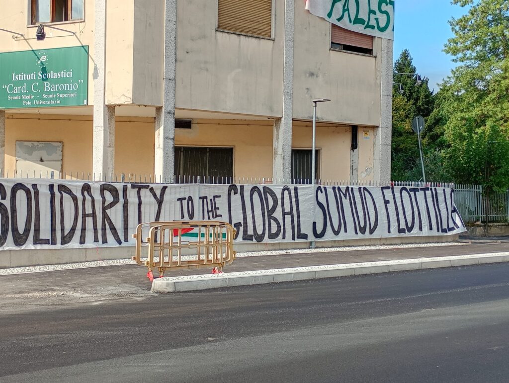 Ex Istituto Baronio occupato per solidarietà con Sumud Flotilla