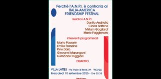 In video ANPI Vicenza a Villa Lattes gremita contro l’Italia–America Friendship Festival: «Vicenza merita un Festival della Pace con tutti i popoli» In video ANPI Vicenza a Villa Lattes gremita contro l’Italia–America Friendship Festiv