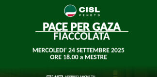 Cisl Veneto, domani fiaccolata a Mestre per Gaza. Paglini: “Quello che sta succedendo è una ferita dell’umanità” cisl veneto fiaccolata gaza