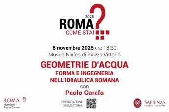 ‘Geometrie d’acqua’, l’8 novembre ultimo appuntamento con ‘Roma, come stai?’
