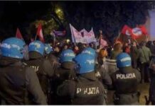 Roma, tensione al corteo Pro Pal: idranti sui manifestanti