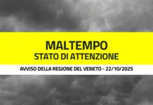 Allerta maltempo a Vicenza: fino a mezzanotte di domani 23 ottobre criticità idrogeologica e stato di attenzione per vento forte allerta maltempo vento forte