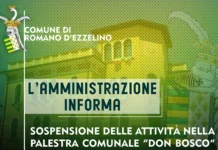 Romano d’Ezzelino: chiusa temporaneamente la palestra Don Bosco per infiltrazioni d’acqua romano d'ezzelino palestra don bosco