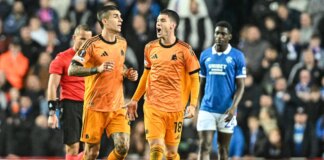 La Roma vince a Glasgow 2-0, reti di Soulè e Pellegrini