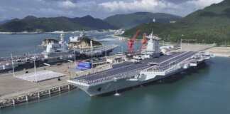 Cina: a Sanya la cerimonia di entrata in servizio della portaerei Fujian (2)
