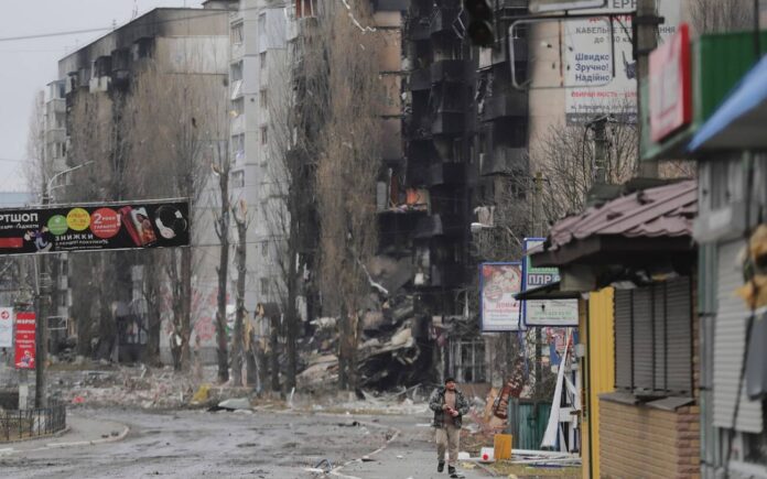 Alcuni palazzi devastati a Borodyanka Alcuni palazzi devastati a Borodyanka