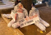 Fantocci con il volto di Meloni e Gasparri alla Sapienza. Il senatore: “Minacce non ci intimidiscono”