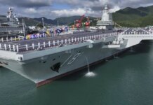 Cina: a Sanya la cerimonia di entrata in servizio della portaerei Fujian (1)