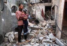 L’Unione europea di fronte al genocidio in Palestina, l’inazione che rende complici Genocidio, Immagini da Gaza (fonte - Il Manifesto)