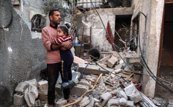 L’Unione europea di fronte al genocidio in Palestina, l’inazione che rende complici Genocidio, Immagini da Gaza (fonte - Il Manifesto)