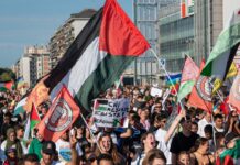 Sciopero contro riarmo e guerra il 18 maggio, Rifondazione Comunista sostiene Palestina e Flotilla Immagini dallo sciopero contro riarmo per Gaza del 22 settembre (fonte - Il Gazzettino)