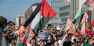 Sciopero contro riarmo e guerra il 18 maggio, Rifondazione Comunista sostiene Palestina e Flotilla Immagini dallo sciopero contro riarmo per Gaza del 22 settembre (fonte - Il Gazzettino)