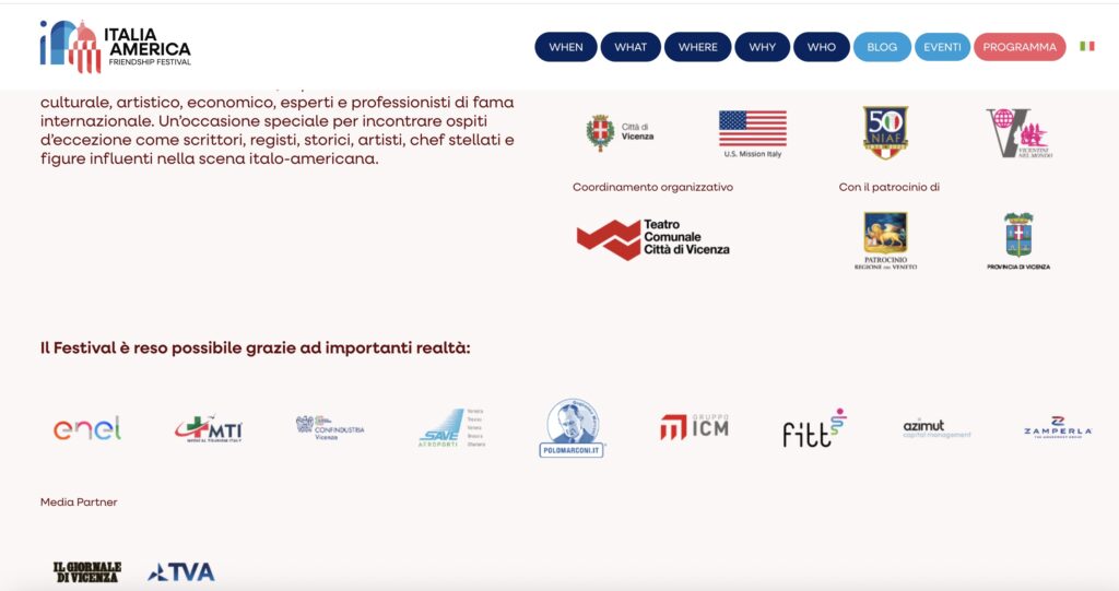 Italia-America Friendship Festival, promotori e finanziatori