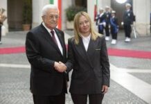 Meloni riceve Abu Mazen: “Consolidare cessate fuoco e avviare ricostruzione Gaza”