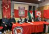 Regionali del Veneto, Rifondazione Comunista presenta i candidati vicentini in corsa con Manildo: “Pace, salute e lavoro per cambiare il Veneto” Elezioni regionali del Veneto, Rifondazione Comunista in corsa a Vicenza con Manildo: da sx Geremia, Benvegnù, Stocchetti, Orlandi, Touré e Fanton
