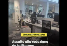 Assalto a redazione La Stampa, 34 identificati e denunciati la stampa