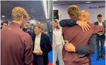 Sinner, ‘talismano’ Morandi alle Finals: “Mi hai portato fortuna”. E Spalletti lo abbraccia sinner