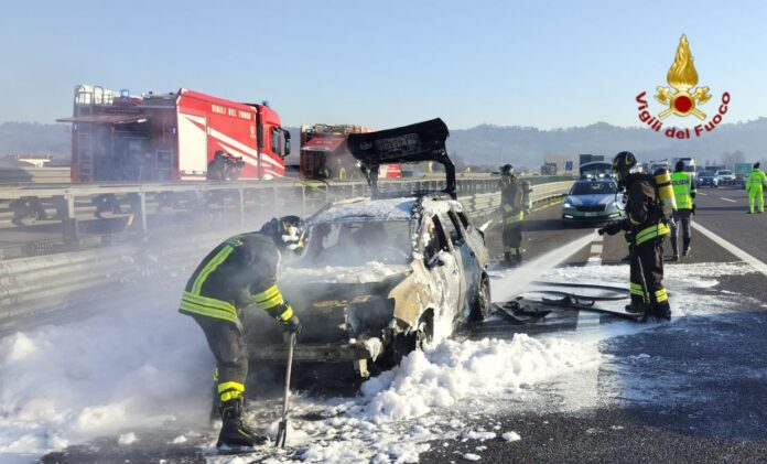 incendio autovettura vicenza
