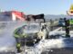 Paura in A4 a Vicenza Ovest: auto a GPL in fiamme, conducente in salvo e bombola in sicurezza incendio autovettura vicenza