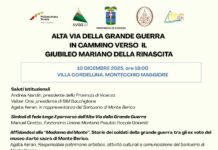 A Villa Cordellina il 10 dicembre l’evento Alta Via della Grande Guerra in cammino verso il Giubileo mariano della rinascita Alta Via della Grande Guerra
