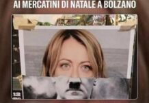 Bolzano, Galateo (FdI): “Fotomontaggio Meloni-Hitler ai mercatini Natale, inaccettabile”