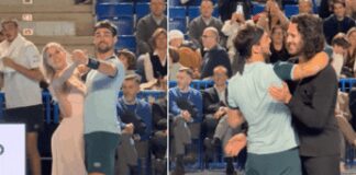 Fognini-Lini, dalla pista di Ballando al campo da tennis: lo show tra un match e l’altro