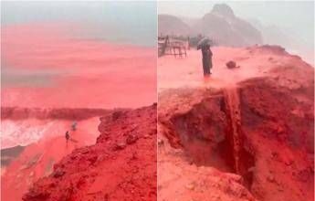 Mare ‘rosso sangue’ in Iran, lo spettacolo sull’isola di Hormuz