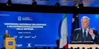 Tajani: “Export in crescita, 700 miliardi entro 2027”